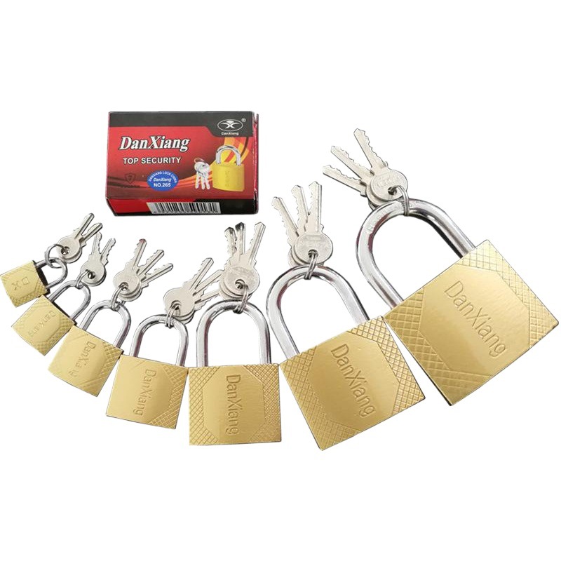 Pujiang One-Word Padlock Anti-Theft Unlock Single-Open Padlock Straight-Open Padlock Imitation Copper Lock Marble Lock Student Lock
