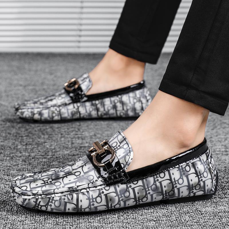 2023★D zapatos de cuero de los hombres de la gorrita tejida de la moda europea de la estación-tamaño