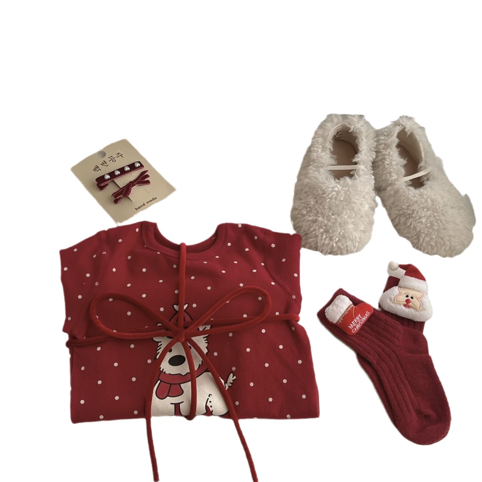 [사이즈 볼륨] 겨울 어린이 집 옷 [헤이 연인] 새해 300G SHURONG 클래스 A 홈 옷 잠옷