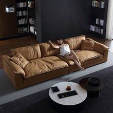 羽绒布艺沙发现代简约客厅大小户型意式免洗科技布直排大坐深沙发