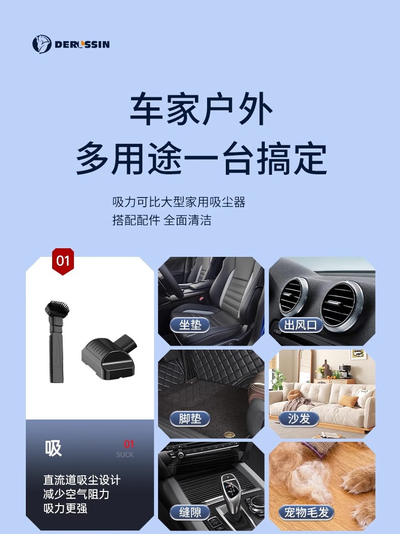 Car Vacuum Cleaner, Lithium Battery, Handheld, Small, Super Powerful, Wireless Charging, Dual-Purpose for Home Use, Suction and Blowing, High Suction Power for Car Interior