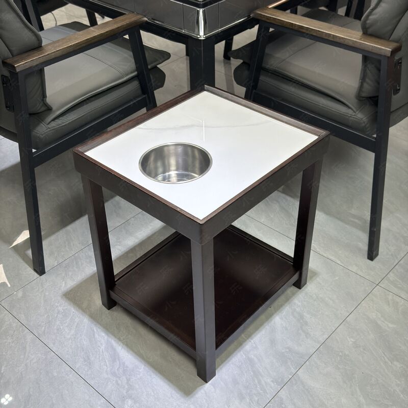 岩板麻将机茶几茶水架麻将桌小边几置物架棋牌室可移动专用茶水桌|undefined
