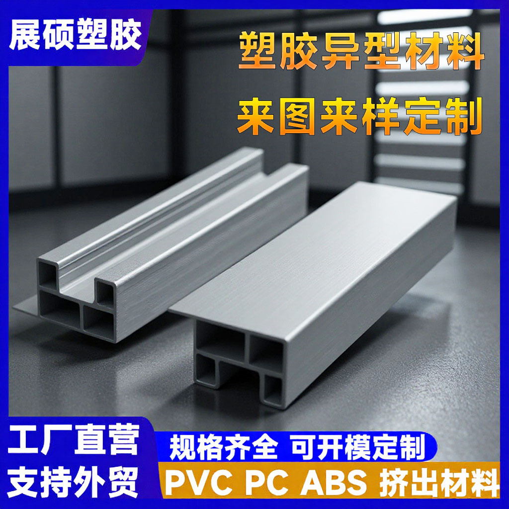 PVC塑胶挤出E型U型玻璃木板滑槽防潮隔断防尘滑动门窗槽型材