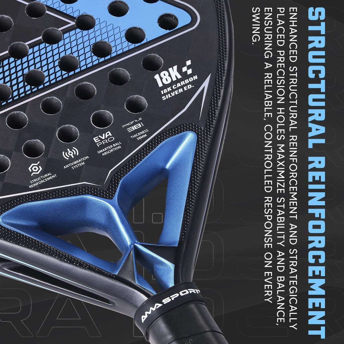 Professional racket carbon fibre for training, new collection, for teenagers