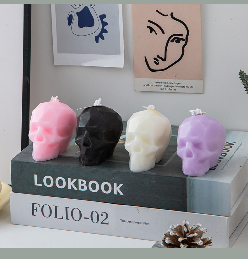 万圣节几何骷髅头香薰蜡烛ins创意家居摆饰套装万圣跨境蜡节日礼详情15