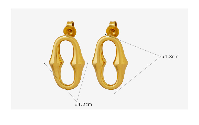 Simple Style Oval Titanium Steel Plating Ear Studs 1 Pair