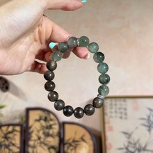 【灵隐】原创设计小众百搭天然绿发晶搭配檀木闺蜜同款手链简约