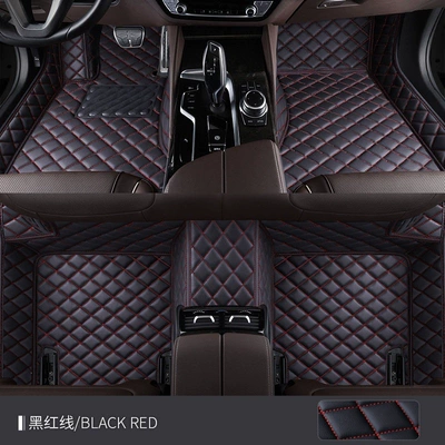 and leather, 21 19 18 – Universal Foot Pad - single-layer-xpe-foot-mat-black-and-red-lines-bmw-x12023-2024-model