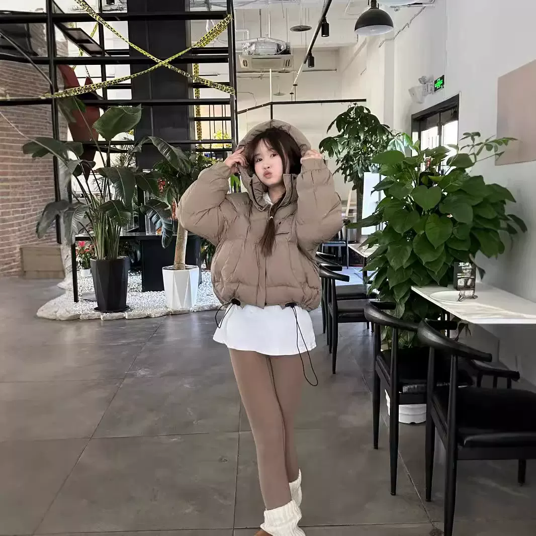 羽绒服冬季新款短款韩版宽松连帽羽绒外套防风加厚多巴胺羽绒外套