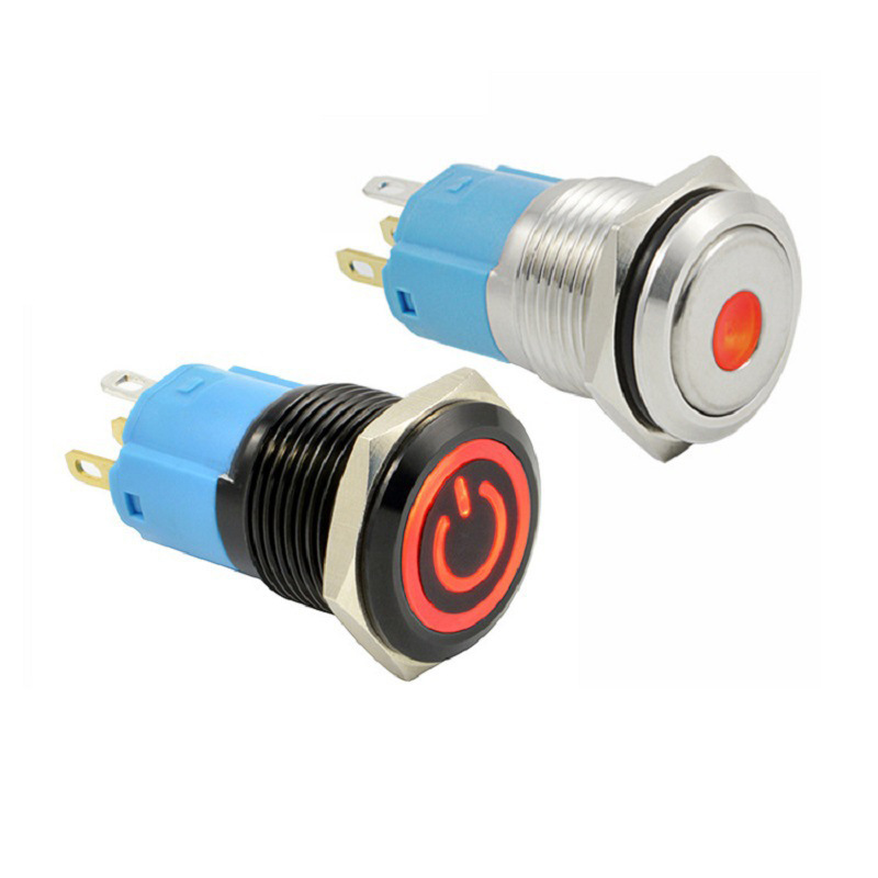 厂商现货供应直径16毫米的高品质带灯金属按钮开关 复位/自锁