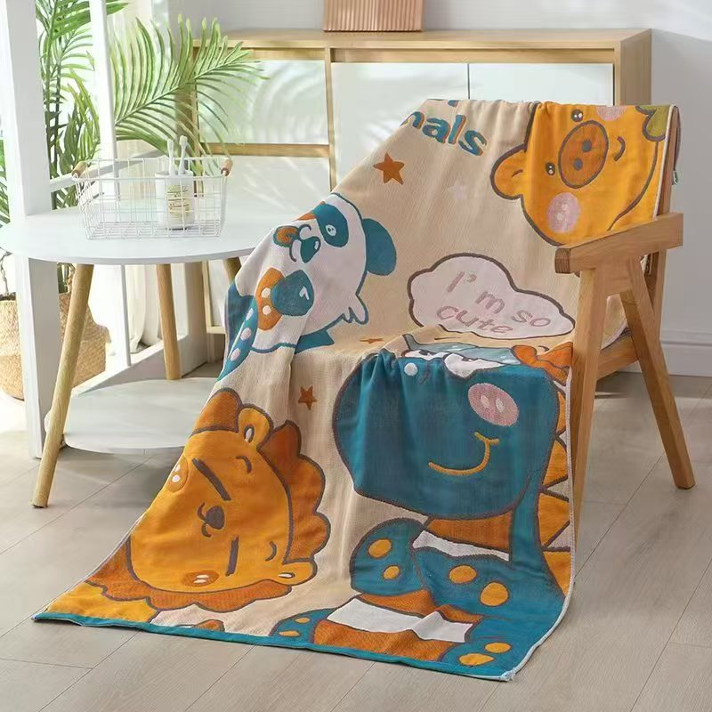 新款纯棉三层纱布成人儿童浴巾新生婴幼儿全棉沙滩巾厂家直销批发