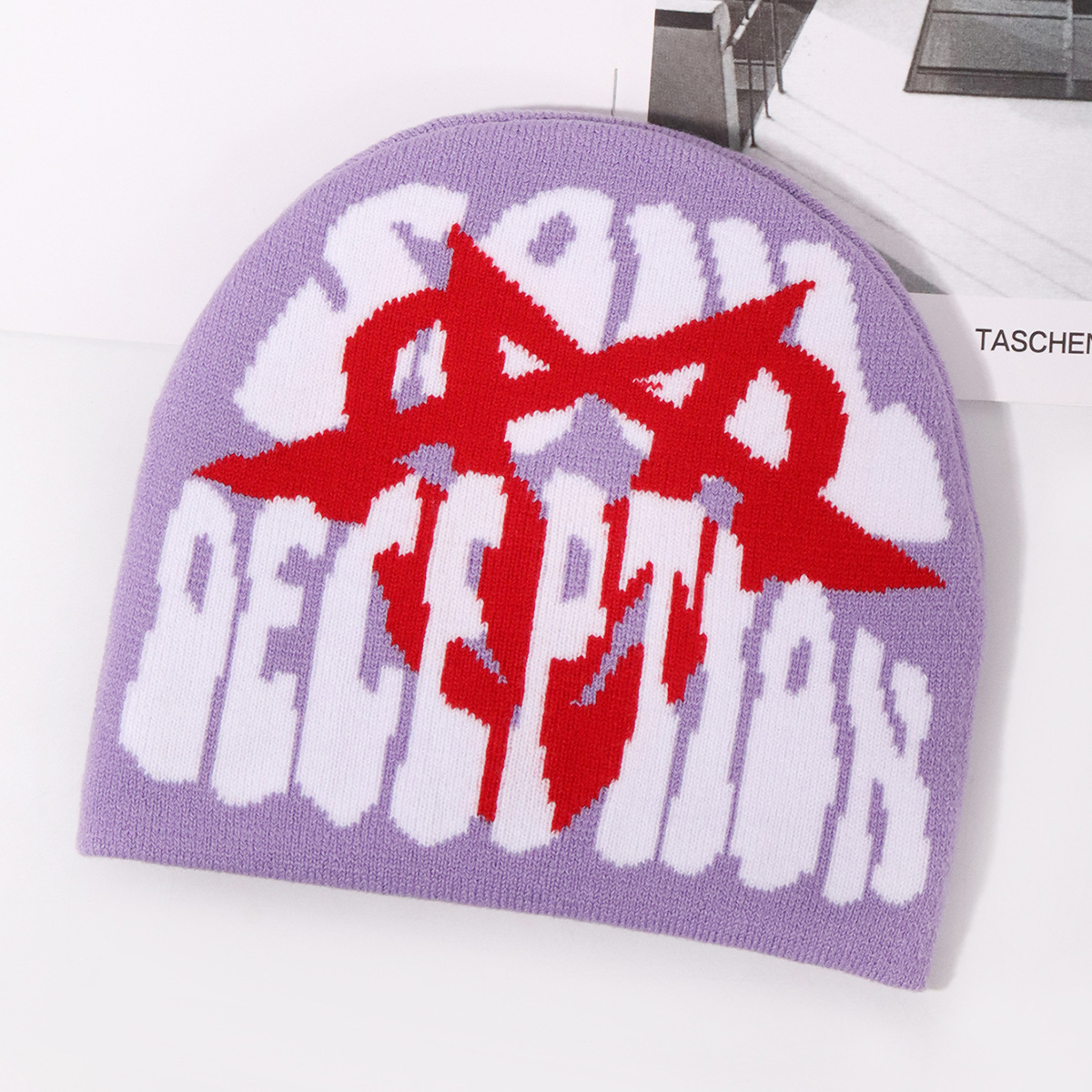 Unisex Personality trend Heart Star single-sided knitted hat outdoor cycling sports warm and cold_voghion.com