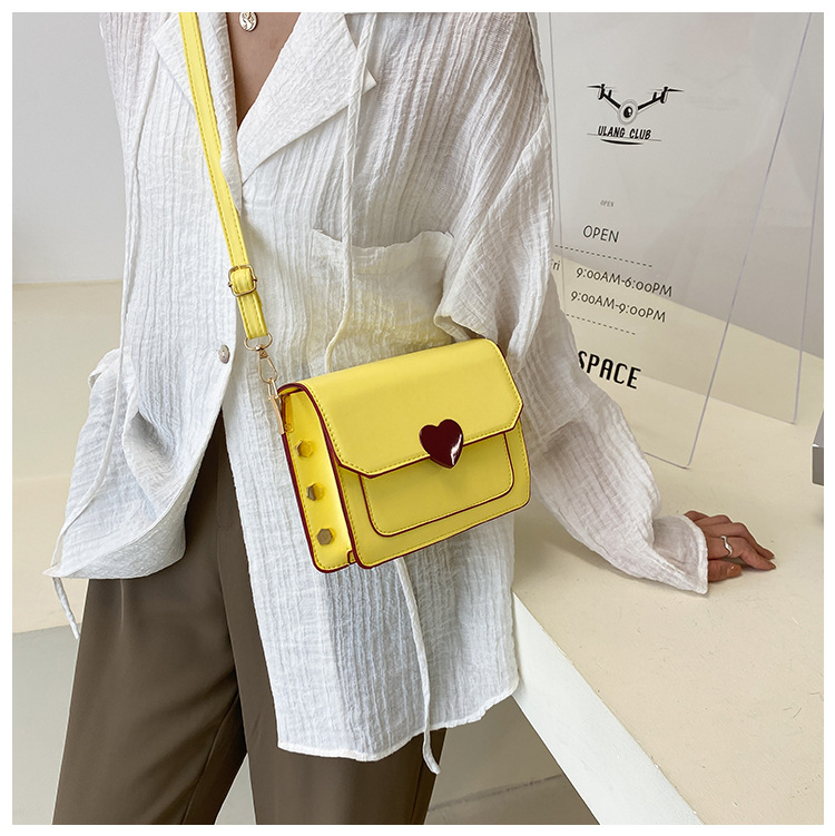 448g Weight Magnetic Buckle Closure Type Single Shoulder Strap Strap Type Crossbody Bag Bags Type Shopping Occasion Pu Leather Material Solid Color Pattern All Seasons Season Women's Gender Streetwear Style Square Shape Medium Size Women's Medium Pu Leather Heart Shape Solid Color Streetwear Square Magnetic Buckle Crossbody Bag 13