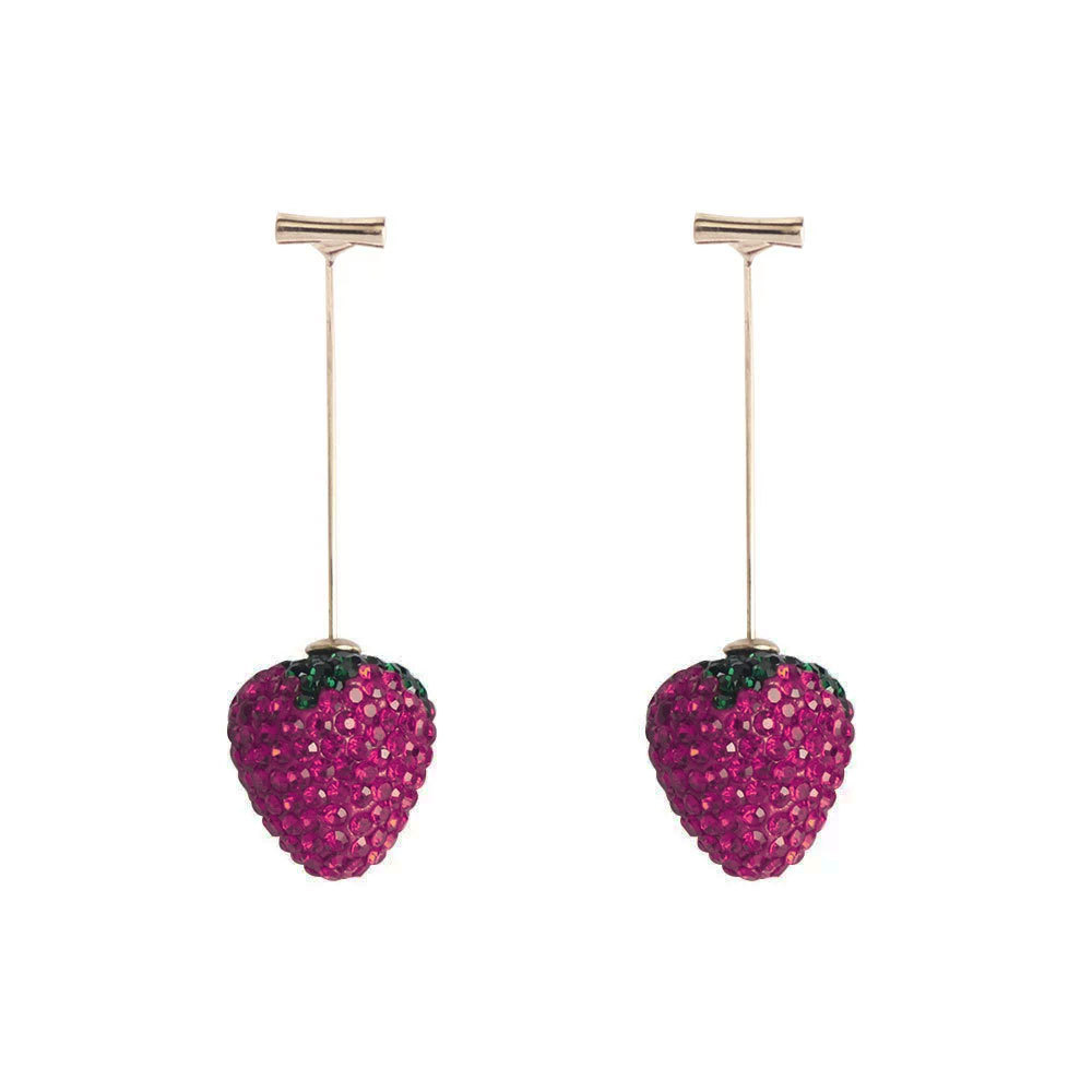 12g Weight Alloy Ear Needle Material Ear Studs Classification 1 Pair Quantity Holiday, Tea Party Occasion Zinc alloy Material Strawberry Pattern All Seasons Season Women's Gender Plating Design Sweet, Simple Style Style 1 Pair Sweet Simple Style Strawberry Plating Zinc Alloy Ear Studs 26