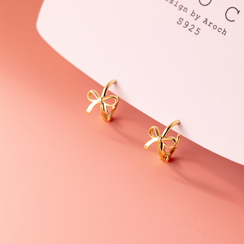 Eloch s925 plata verano simple arco perfiles corto línea coreana pequeños perfiles frescos M00183