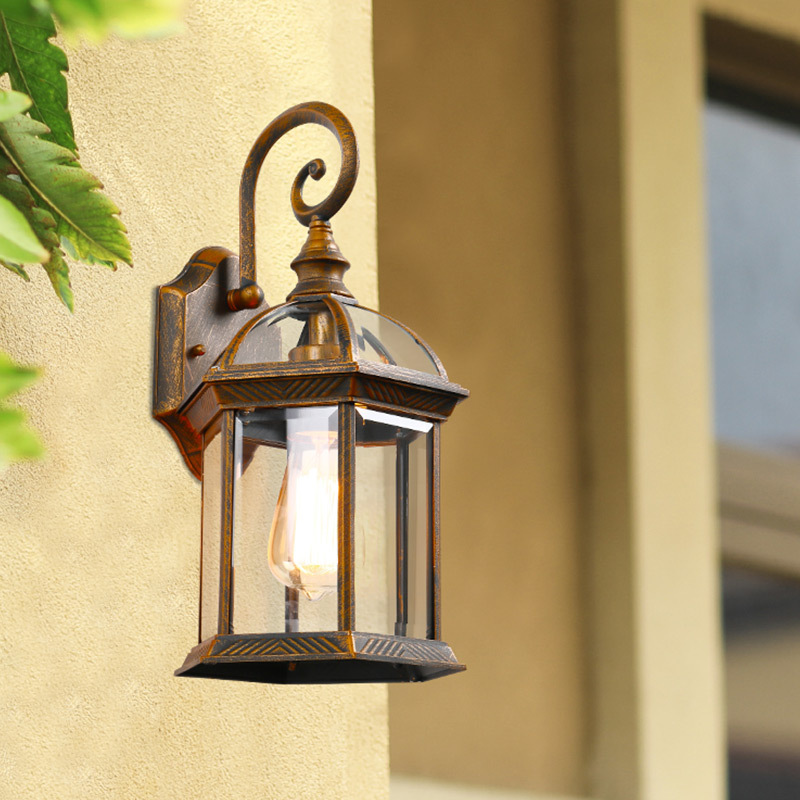 Outdoor Waterproof Wall Lamp Retro Garden Lamp American Simple Outdoor Balcony Lamp Outdoor Aisle Door Antique Hexagonal Lamp Outdoor Waterproof Wall Lamp Retro Garden Lamp American Simple Outdoor Balcony Lamp Outdoor Aisle Door Antique Hexagonal Lamp