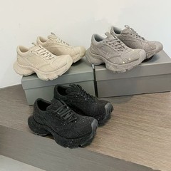 2025年初春フルダイヤモンド厚底ストリートスタイルダッドシューズレディースイントレンディカジュアルシューズ身長を伸ばすシルバーラインストーンシューズ