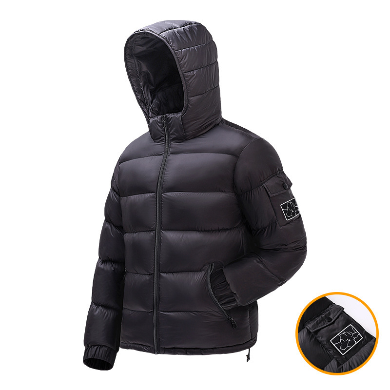 Cross-Border Men's cotton-padded coat autumn and winter fleece-lined thickened plus size cotton-padded coat net version north face down cotton European and American hooded jacket Cross-Border Men's cotton-padded coat autumn and winter fleece-lined thickened plus size cotton-padded coat net version north face down cotton European and American hooded jacket