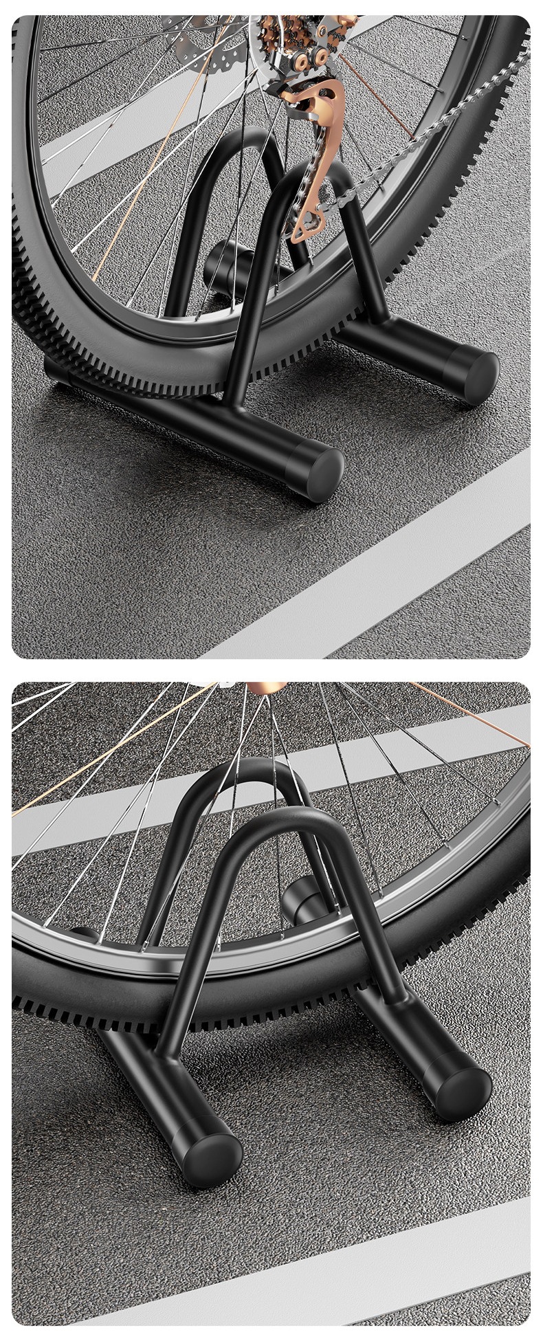 Adjustable Portable Bicycle Parking Rack for Indoor and Outdoor Use, Stable and Non-Slip Bicycle Parking Stand