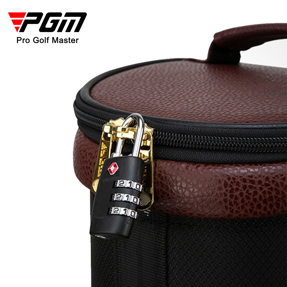 Túi golf PGM có thể thu gọn đa năng, mặt da, ký gửi hàng không tiện lợi — QB043 màu nâu đen, QB043 toàn màu đen