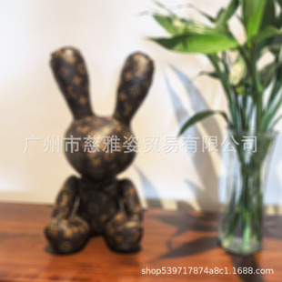 in stock wholesale PU leather rabbit doll wedding gift doll decoration toy support OEM
