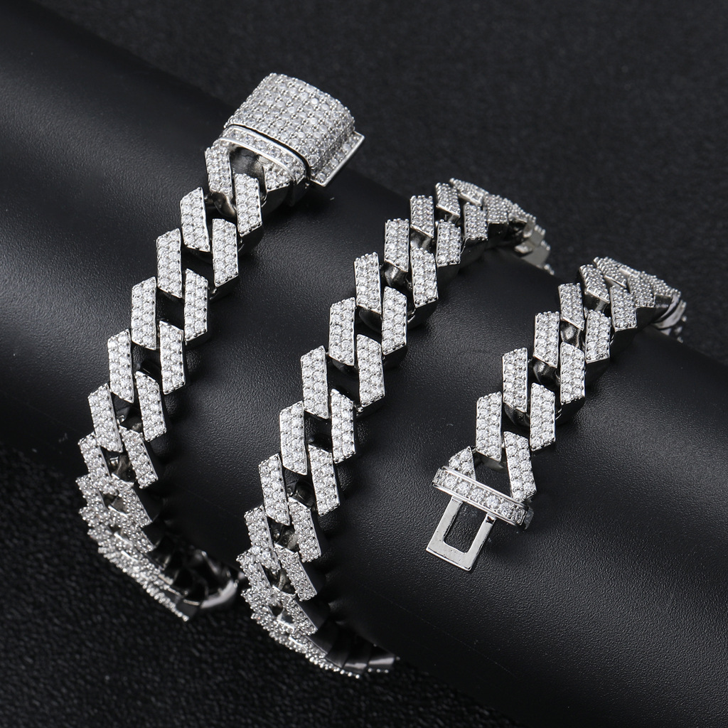 Unisex Gender Hip-hop Fashion Geometric Copper Inlay Zircon Necklace