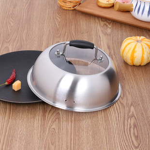 J6Da Steamer Pot Lid High Arch Lid Thickeneded Stainless Steel Household 27cm 28cm30 Lid Wok Iron Pot Soup Pot