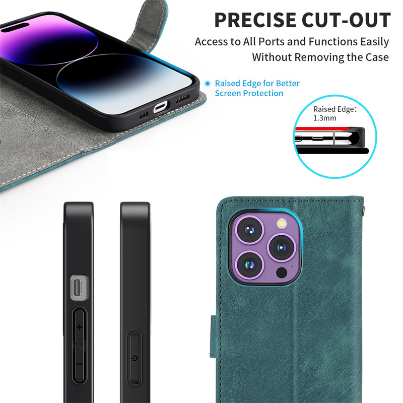Leder Klapphülle Für Iphone 13 Pro Max Mit Kartenfach_voghion.com
