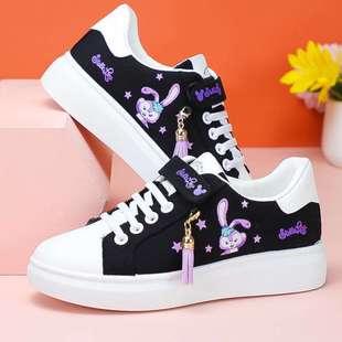 Primary and Secondary School Girls 6 Spring & Fall 8 Low-Cut Canvas Shoes 9 Big Children's Sneakers 11 Cloth Shoes 13 Running Shoes 15 Years Old Black