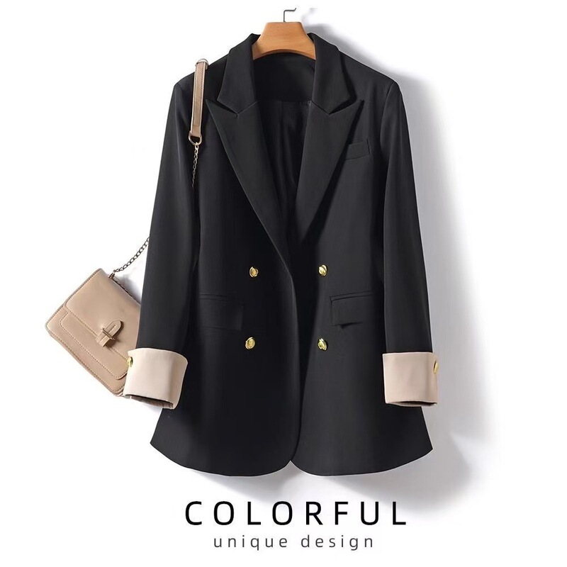Spring and Autumn New Style Plus Size Women's Blazer 100kg Casual Loose Double-Breasted Suit Jacket Trendy Spring and Autumn New Style Plus Size Women's Blazer 100kg Casual Loose Double-Breasted Suit Jacket Trendy