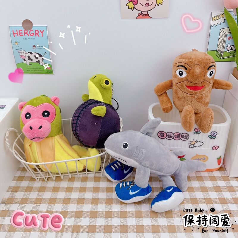 Cross-Border Popular Shanhaijing Wooden Stick Man Keychain Pendant Creative Plush Abstract Doll Toy School Bag Small Pendant