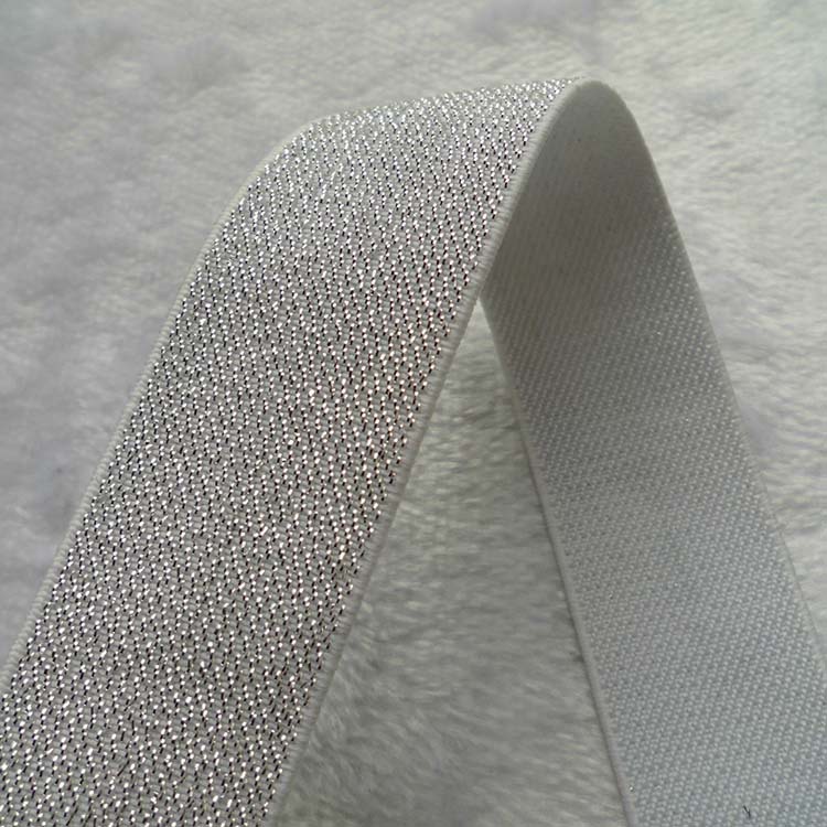 福建厂家供应男士内裤弹力带 儿童裤腰松紧带 涤纶白色提银丝织带