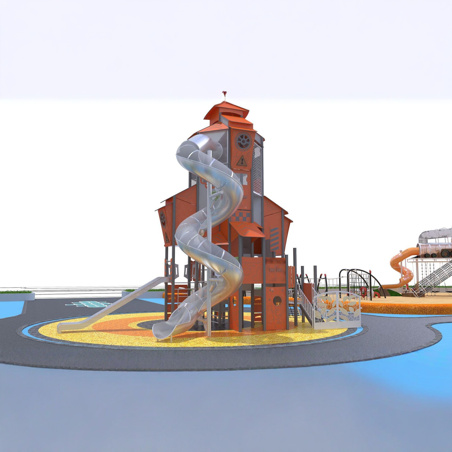 大型户外不锈钢滑梯非标无动力游乐设施小区景区创意游艺设施厂家