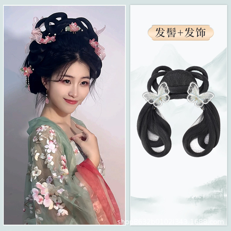 Qingyu 빵 + 흰나비 클립 헤어 액세서리 한 쌍