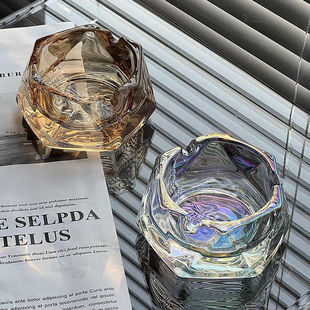 Ashtray Ins High-Value Ashtray Hotel Light Luxury Multifunctional Home Office Aesthetic Crystal Glass Ashtray