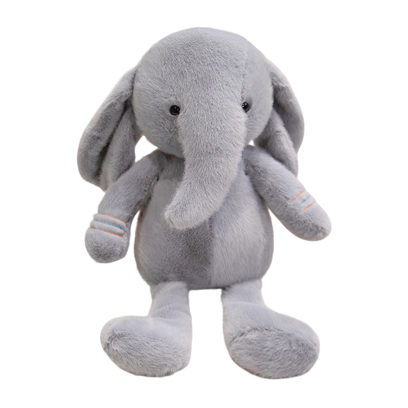 Larga nariz larga piernas elefante muñeca de peluche para niños en la cama muñeca elefante pequeño regalo de cumpleaños almohada grande