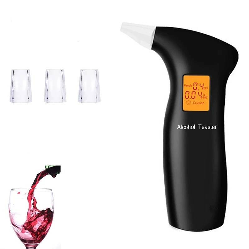 Портативный апельсиновый световой тестер алкоголя дыхательный тестер алкоголя оранжевый световой цветной ящик с 4 мундштуками