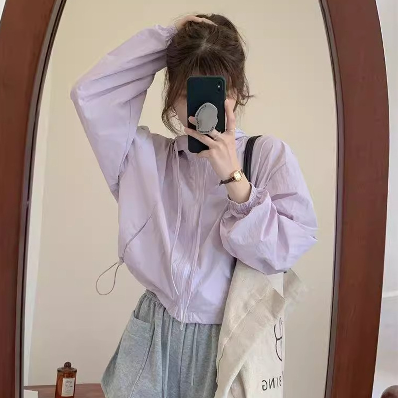 Sunscreen Clothing Women's Short Thin Jacket 2025 Summer New UV-resistant Breathable Fashion Hooded Sunscreen Clothing