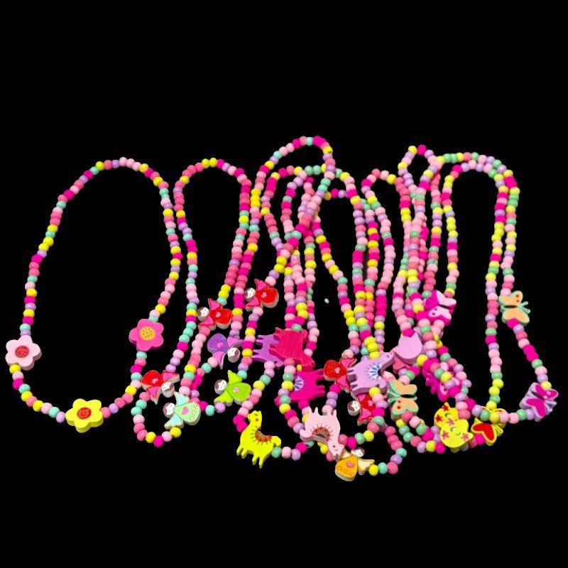 Wood beads spring color pattern random