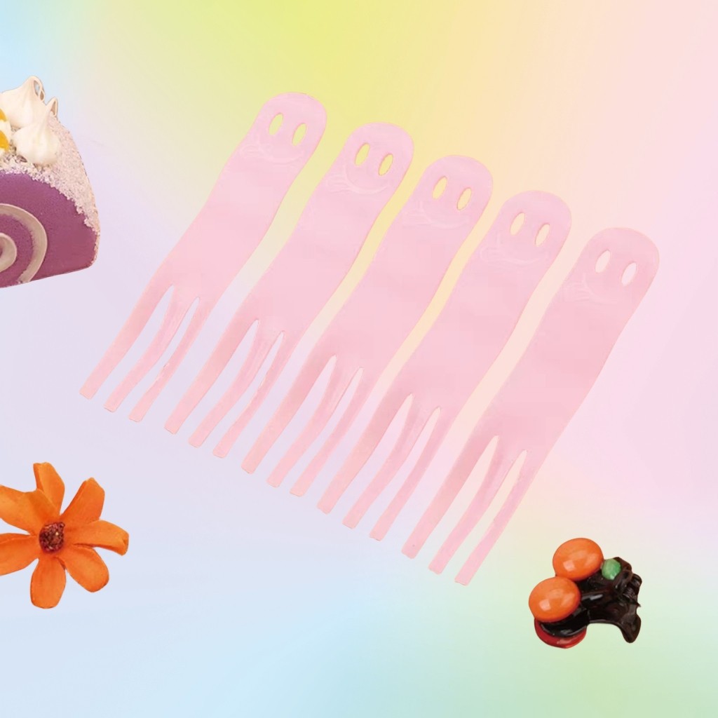 Wholesale individually packaged colorful forks for cakes