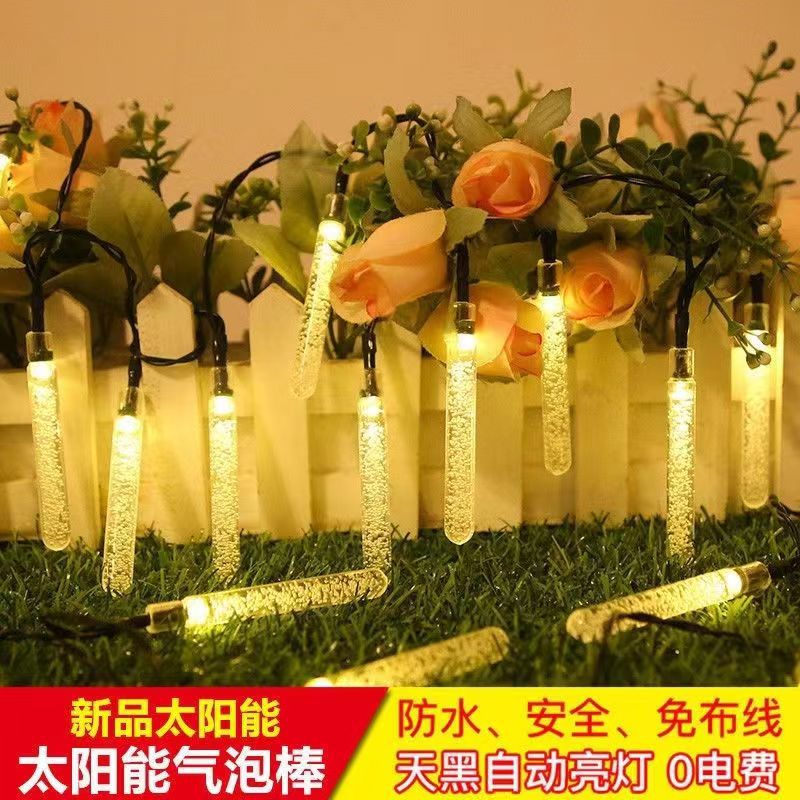 LED de luz de color burbuja palo colgante luz solar de color Cadena de luz al aire libre impermeable jardín patio balcón luz decorativa