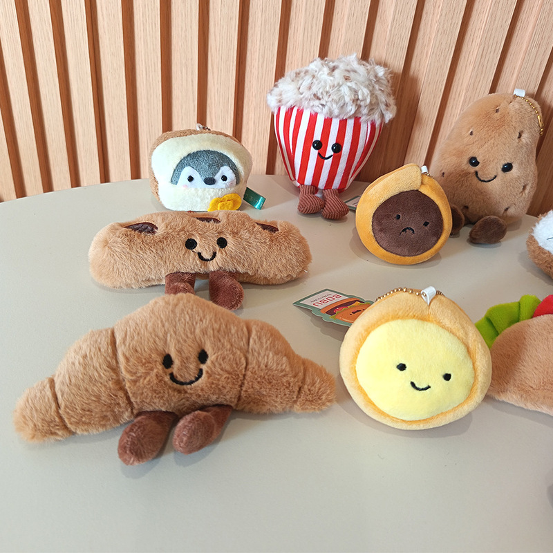 かわいい新製品漫画パンクロワッフル人形バッグペンダントぬいぐるみキーホルダーガールハートギフト|undefined