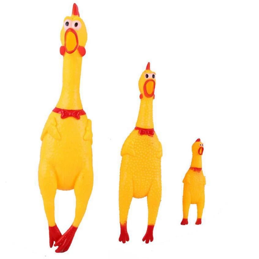 Звучащая игрушка для домашних животных желтая кричащая курица большая странная курица весь человек игрушка кричащая курица отчаянная Боевая курица