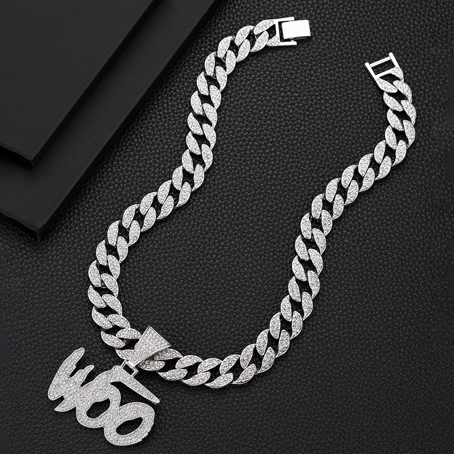 Hip Hop Diamond Woo Pendant Necklace For Men And Women_voghion.com