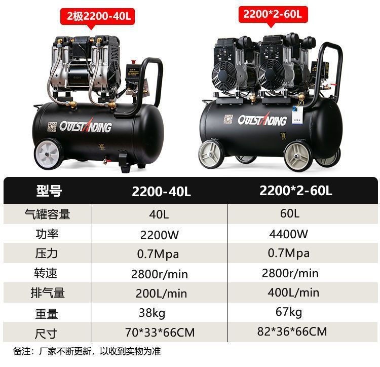Air pump air compressor oil-free silent auto repair air compressor 220V small woodworking painting air pump