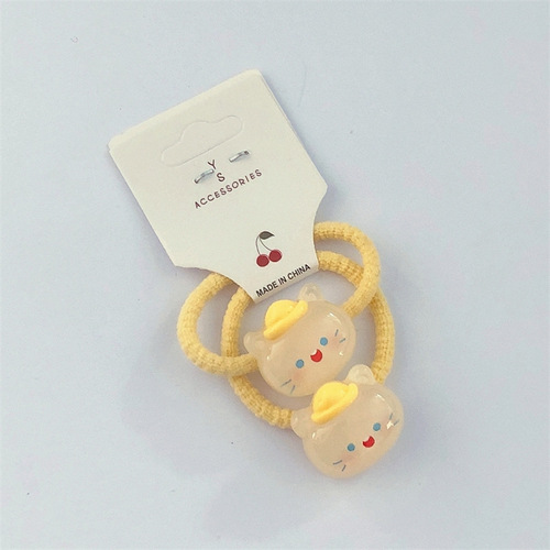 2 packs of new pairs of headbands for children, jelly color cartoon animal hair ropes, baby girls' rubber band hair ropes