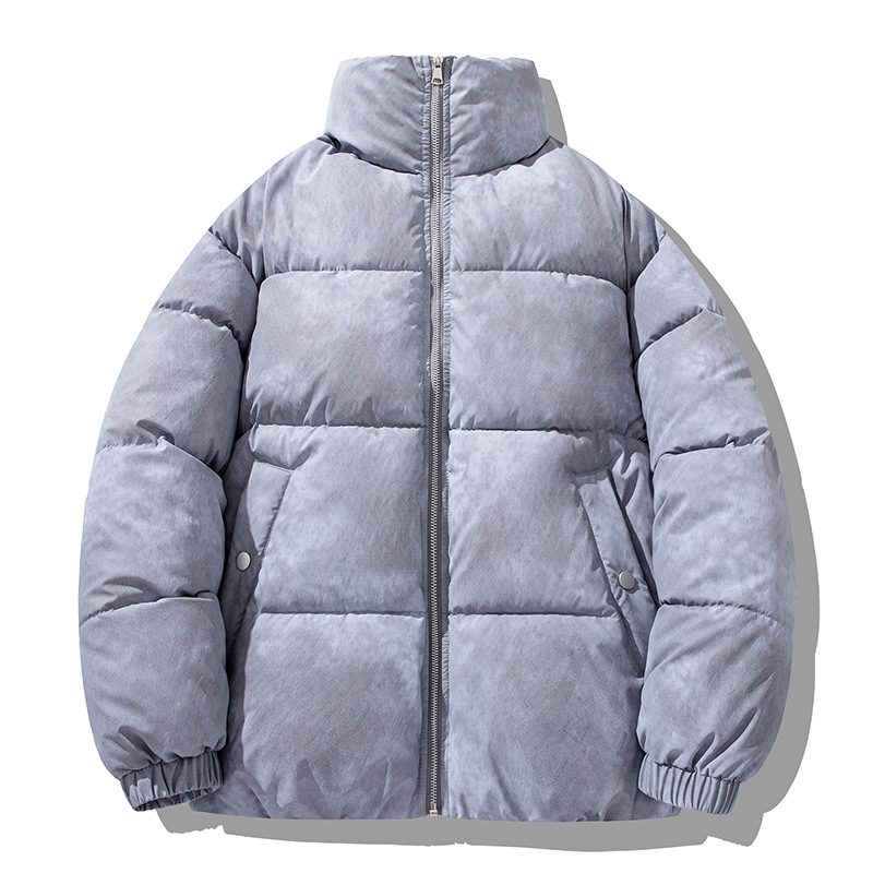 PU Leather Cotton-padded Clothes For Men And Women, Loose Cotton-padded Jackets, Bread Clothes, Stand-up Collar Jackets For Men_viptrois.com