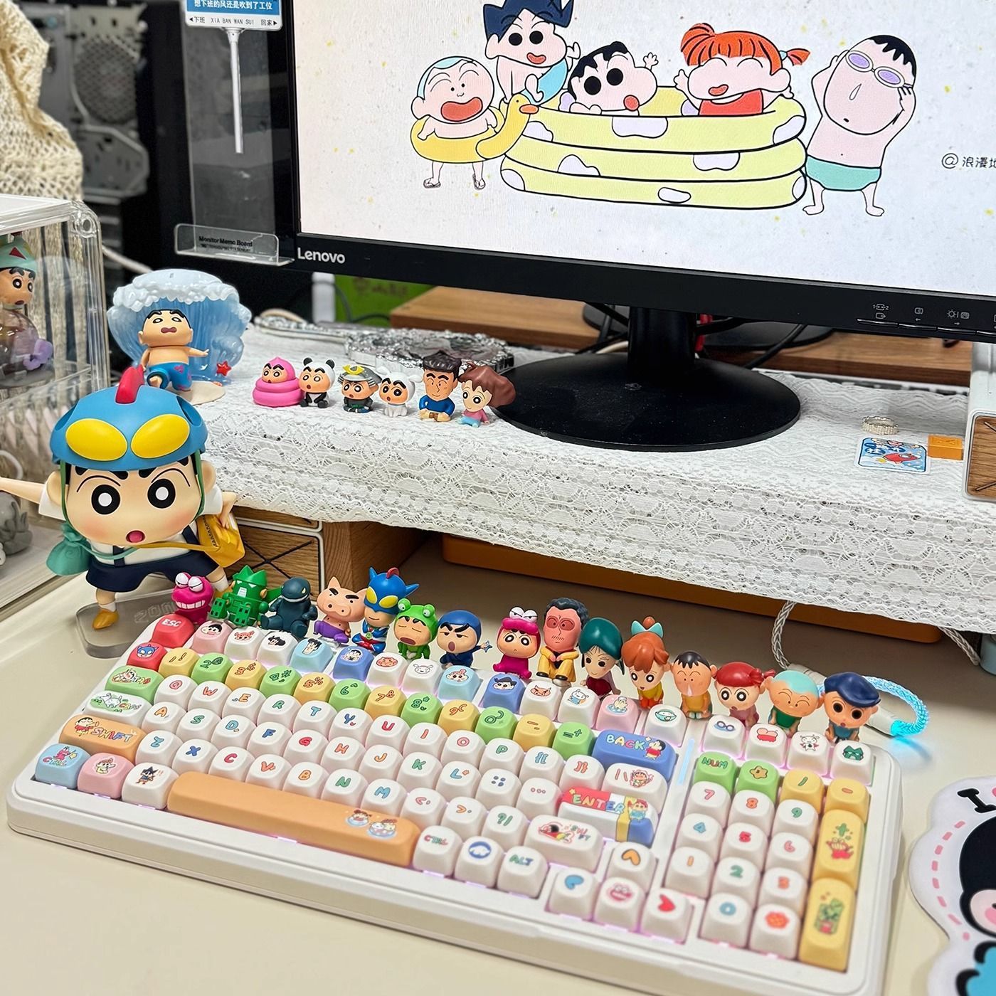 可爱F87HI蜡笔小新754F热升华高度99动漫K99HI8键帽