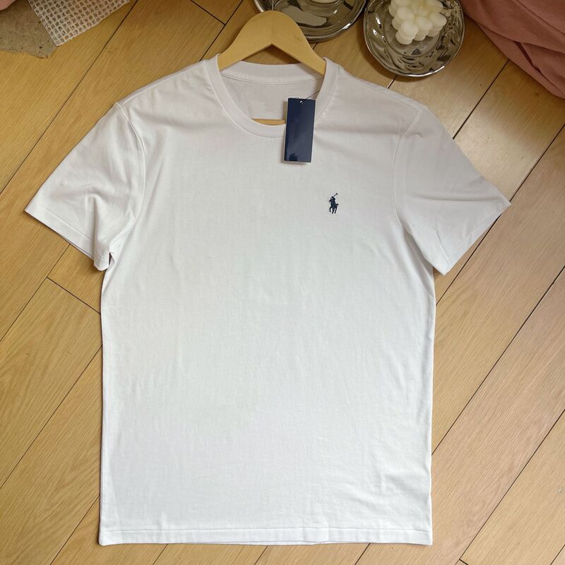 オリジナルの外国貿易は高品質の純綿の馬の刺繍の男性の半袖のtシャツのカジュアルな百合の上着の男性をスキャンすることができます。|undefined