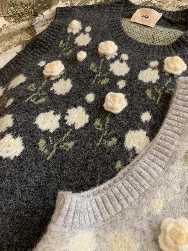 秋冬季新款韩系甜美立体花朵针织马甲女宽松慵懒风时尚叠穿背心潮|undefined